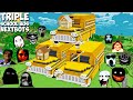 SURVIVAL GIANT TRIPLE SCHOOL BUS BASE JEFF KILLER &amp; SCARY NEXTBOTS in Minecraft Gameplay Coffin Meme