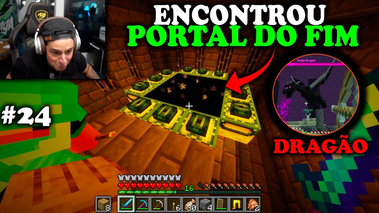 CORINGA E O GABE ENCONTRANDO O PORTAL DO FIM E INDO ENFRETAR O DRAGÃO ENDER! EP 24
