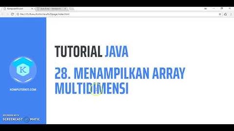 Tutorial Java   28 Menampilkan Array Multidimensi