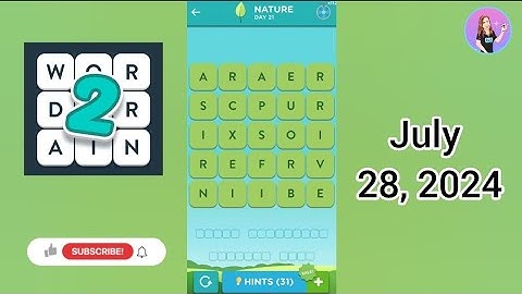 WordBrain 2 Nature Event Day 21 July 28, 2024 Solution