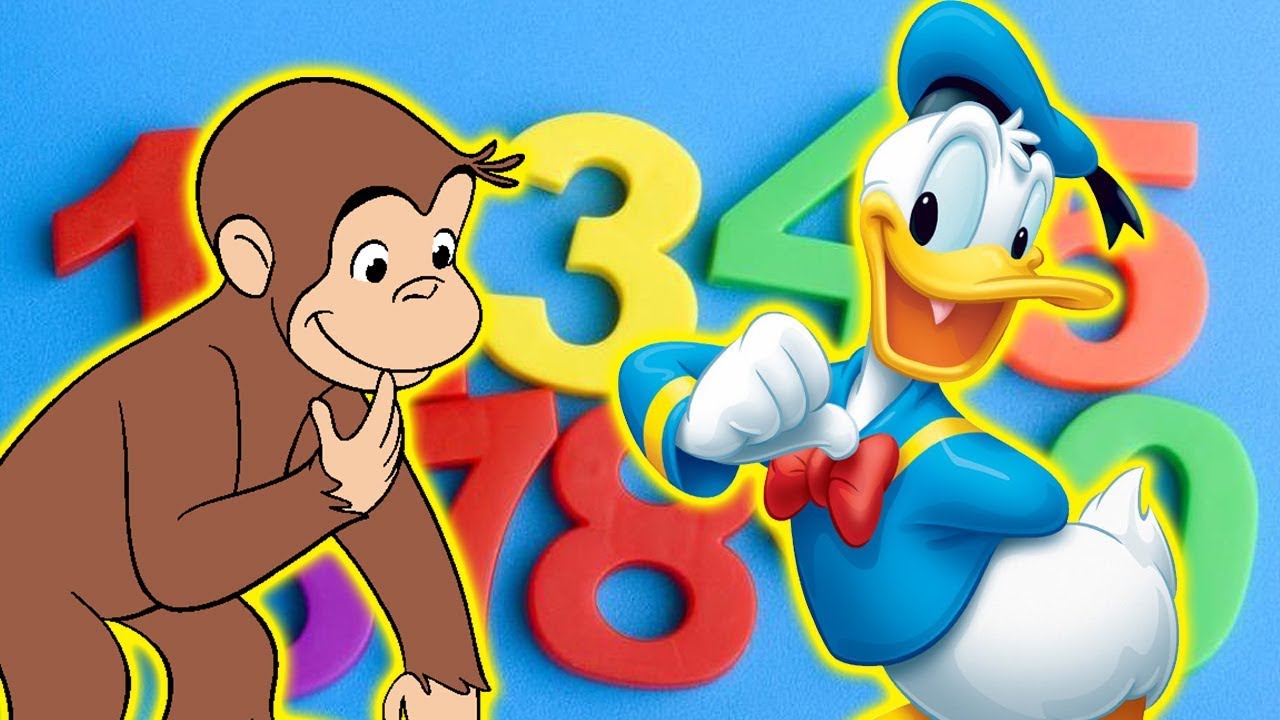 Jorge el Curioso aprende los números con el Pato Donald, videos educativos, Matemáticas