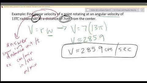 Linear and Angular Velocity PART 2
