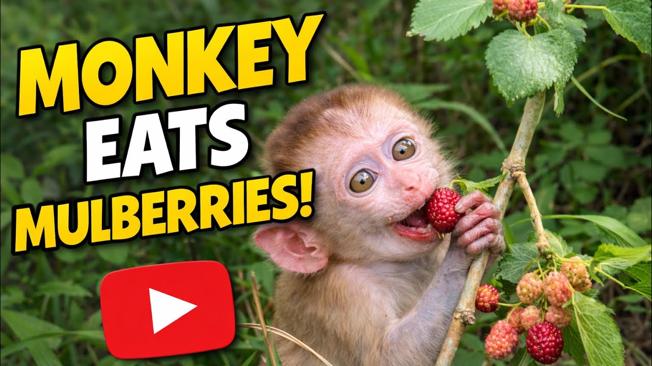 Eat mulberries and then run around the area 🐒 #monkey #trending #viral 