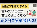【会話力を鍛えまくる㉕】ひとりごと英会話㉕　言いたいことが言えるようになるレッスン　英会話フレーズ　英語聞き流し　リスニング