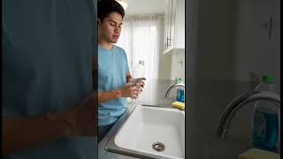 Arregle un fregadero de drenaje lento utilizando una botella de plástico #Shorts