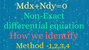 How to identify the methods in non exact differential equations