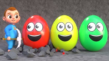 Explores Colorful Surprise Eggs | Yes Yes Playground Song | ZuZoo Nursery Rhymes & Kids Songs