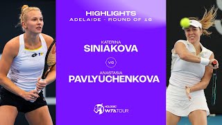 Anastasia Pavlyuchenkova vs. Katerina Siniakova | 2024 Adelaide Round of 16 | WTA Match Highlights