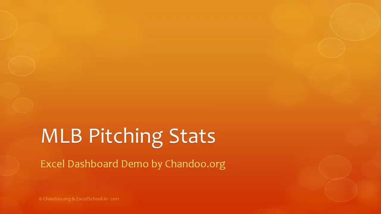 MLB Pitching Stats Excel Dashboard YouTube