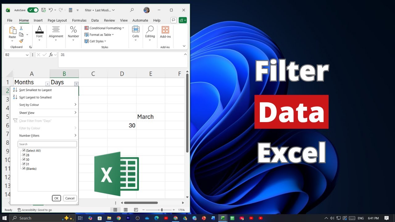 How to Filter Data on Microsoft Excel - YouTube