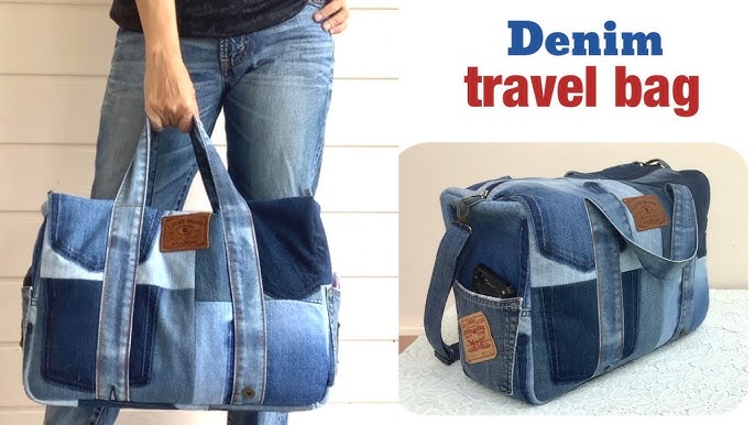 Viaggio Jacquard Denim Scritto Travel Bag