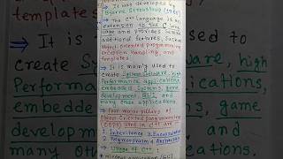 What is C++? History of C++l Features of C++ l Application Areas #shorts #cplusplus #oopsconcept