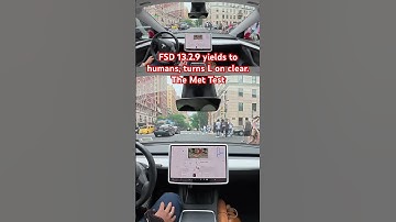 FSD 13.2.9 yields to humans, turns L on clear. The Met Test #teslafsd #fsdbeta #fsd