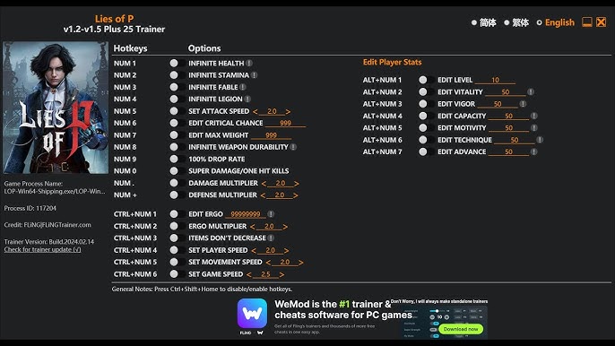 Lies of P Cheats & Cheat Codes for Xbox One, PlayStation 5, Windows, and  More - Cheat Code Central