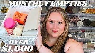 OVER $1000 OF EMPTIES AGAIN?!?! | Juicy Luxury & Clean Beauty Empties