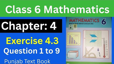 Class 6 Math |Chapter 4 |Exercise 4.3 Question 1 to 9 Part 1.