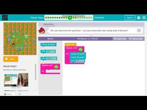 Hour of Code Write your first Computer Program Levels 1-20 - YouTube