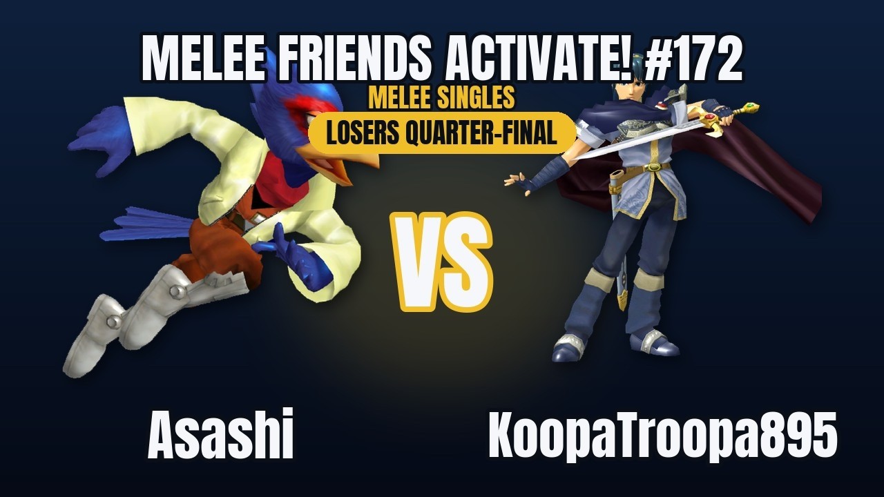MFA! 172 Top 8 LQF - KoopaTroopa895 (Marth) vs Asashi (Falco