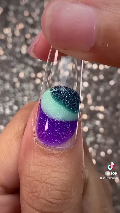 Polygel (Marble) Space Nail #shorts #nails