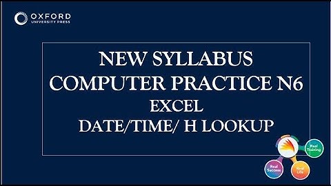 COMPUTER PRACTICE N6 QUESTON 4 TIME & HLOOKUP