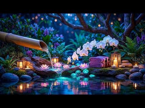 Relaxing Music Relieves Stress, Anxiety and Depression 🌿 Bamboo Water Sounds + Healing Piano Music