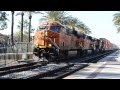 BNSF Engines Start a freight train @ Fullerton