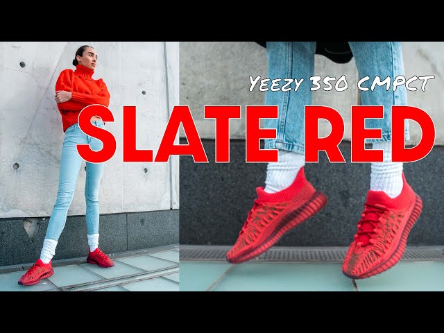 THIS RED YEEZY IS A KEEPER! Yeezy 350 CMPCT Slate Red On Foot