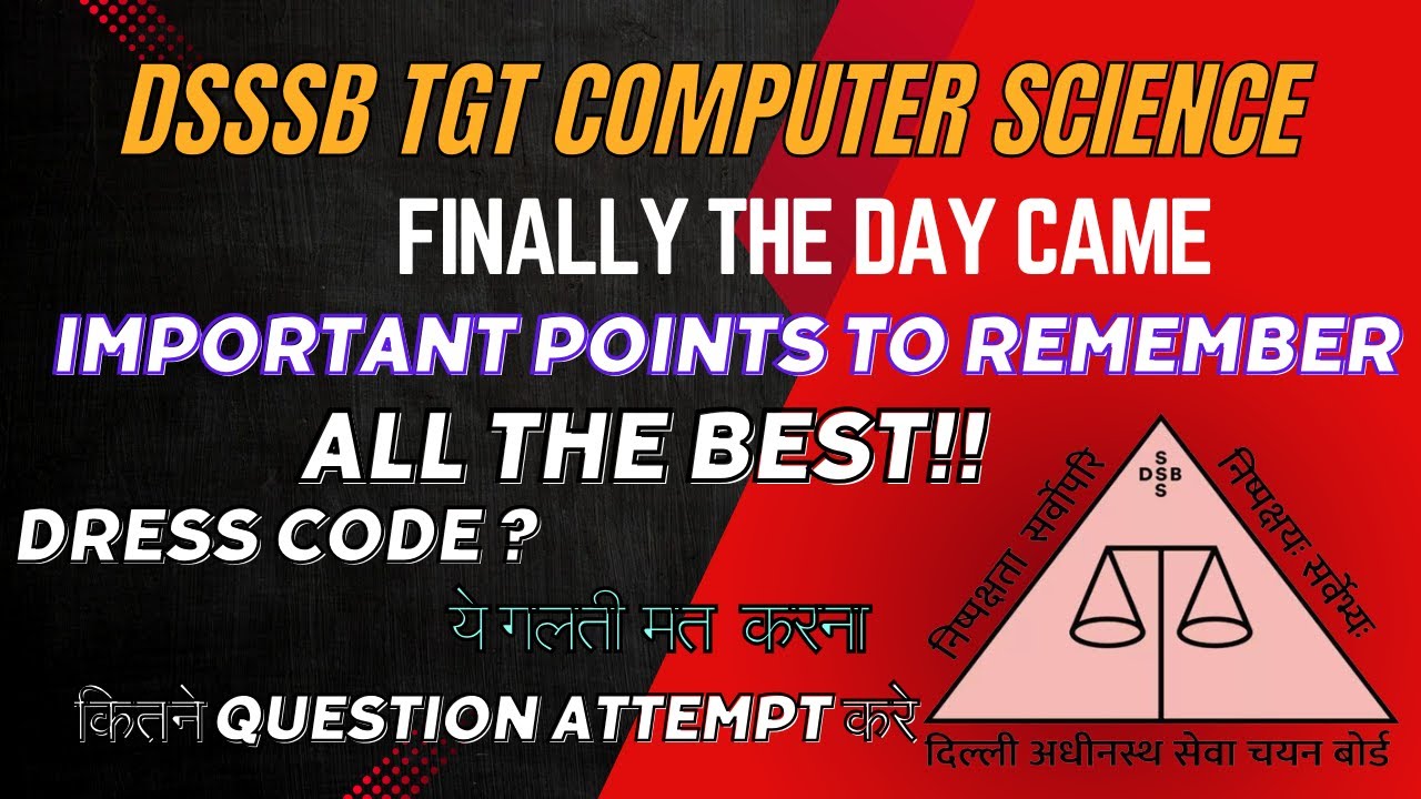 DSSSB TGT Computer Science Final Message