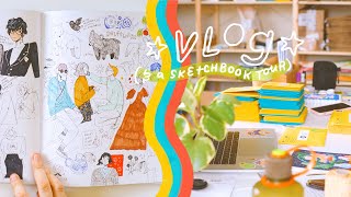 a messy sketchbook tour!! (also a little bit of patreon stuff + my birthday, but mostly it&#39;s a tour)