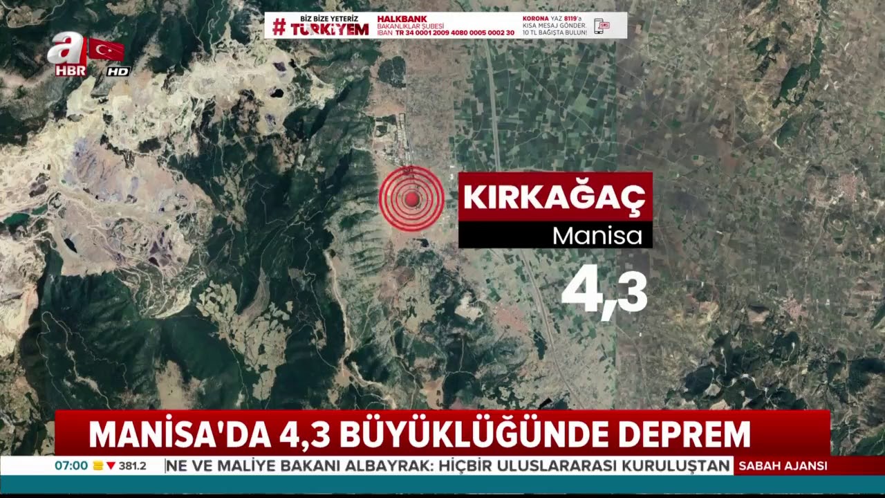 Manisa'da 4.3 Büyüklüğünde Deprem!  / A Haber | A Haber