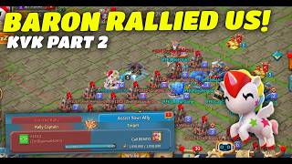 Lords Mobile - Baron Set Rallies vs Our Members! T1/T3 Frontline Solos & Huge KvK Action