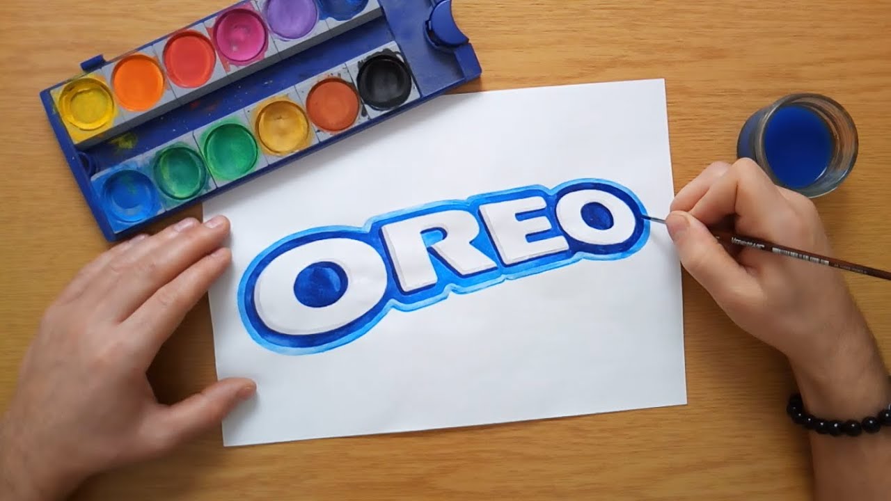 How to draw the OREO logo - YouTube