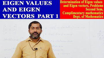 Eigen values and Eigen vectors Part 1 | Dept. of Mathematics | Christ OpenCourseWare