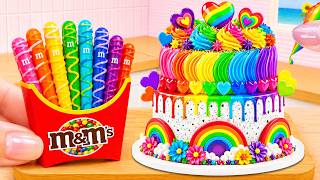 Adorable Rainbow Heart Cake with M&M Snack 💗 Miniature Rainbow Chocolate Cake Recipe🌈The Cake Corner screenshot 2