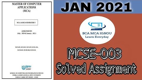 MCSE-003 | JAN 2021Assignment| AI & KNOWLEDGE MANAGEMENT| MCA 5th SEM Assignment | IGNOU |