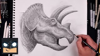 How To Draw Triceratops | YouTube Studio Sketch Tutorial