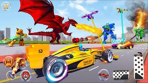 Formula Car Robot Transform - Flying Dragon Robot - Lion Robot - Walk through a Game