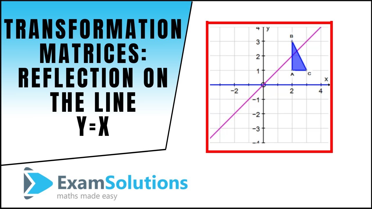 Transformation Matrices Reflection The Line Y X Examsolutions Maths Tutorials Youtube