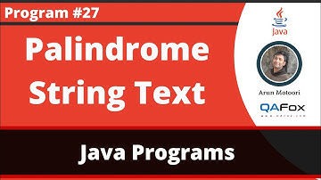 Java program to check whether the given String text is a Palindrome