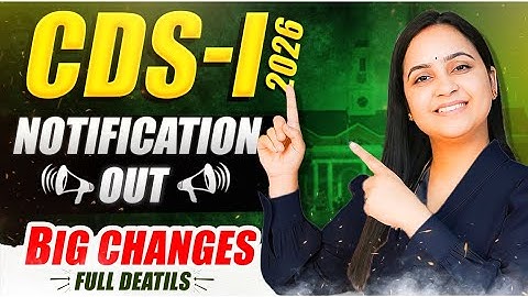 CDS 1 2026 Notification OUT! 🚨 Don