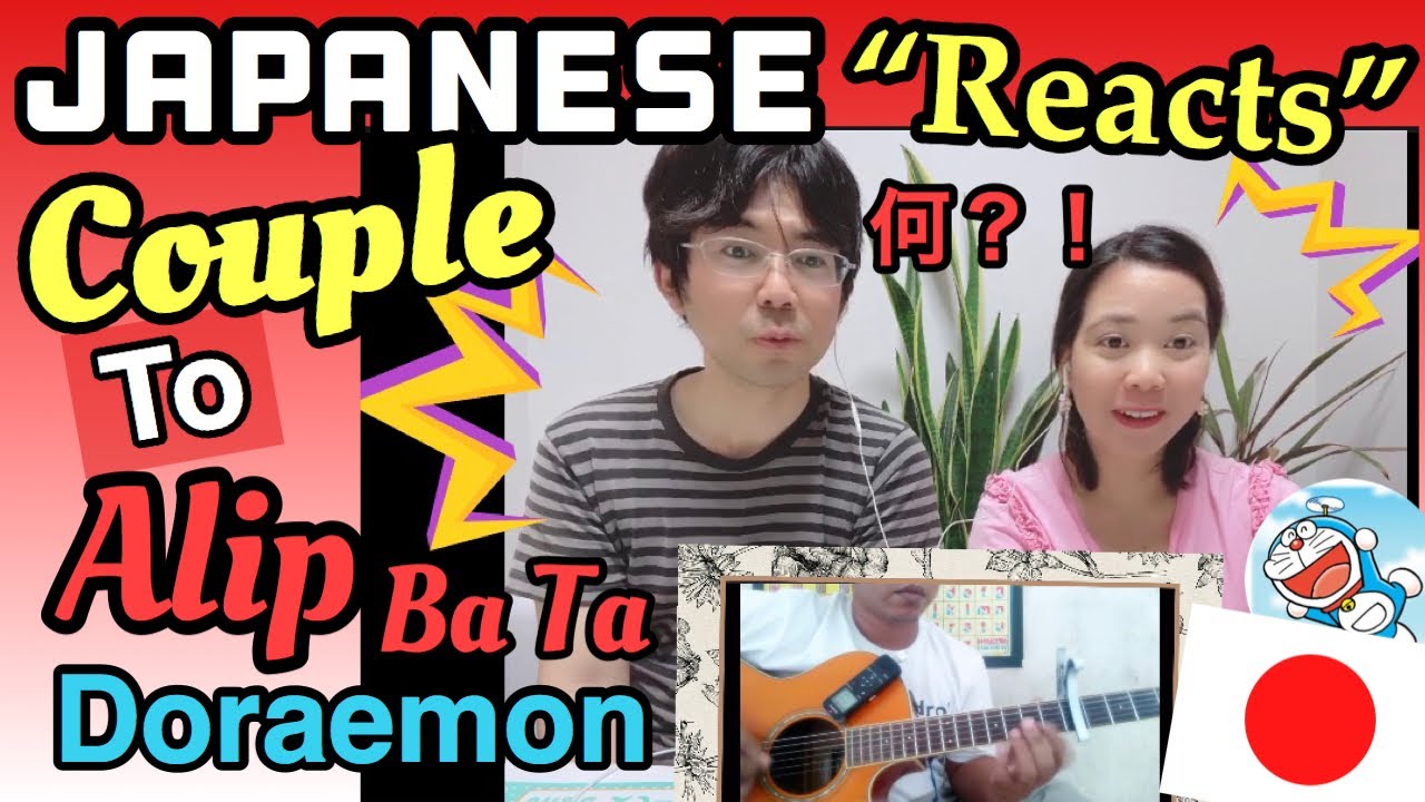 ALIP BA TA - DORAEMON theme song (Finger-style Guitar Cover) || Pure Japanese Couple Reaction