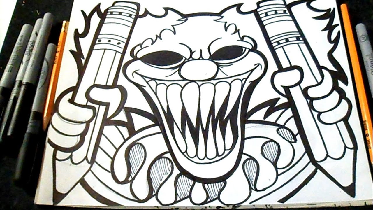 Dibujo | Payaso con lapices Graffiti | ZäXx - thptnganamst.edu.vn