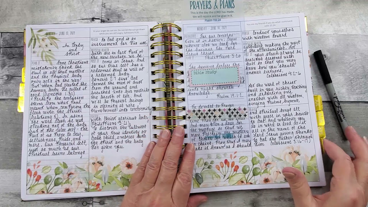 Prayerful Planner Dashboard/Bookmark and Weekly flip--thru