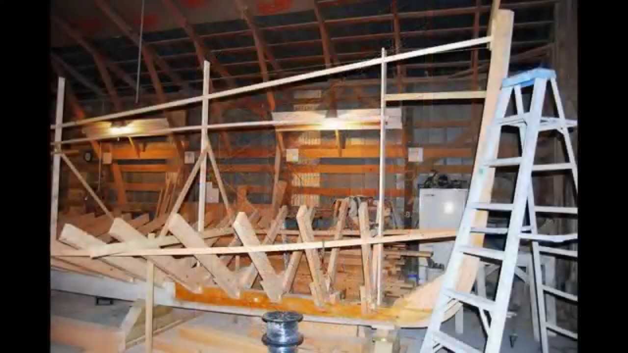 building of a core sound style round stern boat part # 1