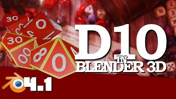 Polyhedral Dice Collection: D10 (Percentile) | 3D Modelling | Blender 4.1