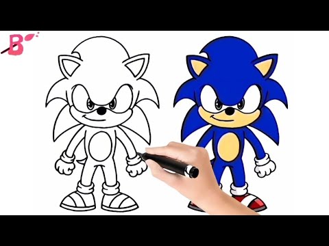 How to draw Sonic 2 step by step | Easy | ソニックの描き方 - YouTube