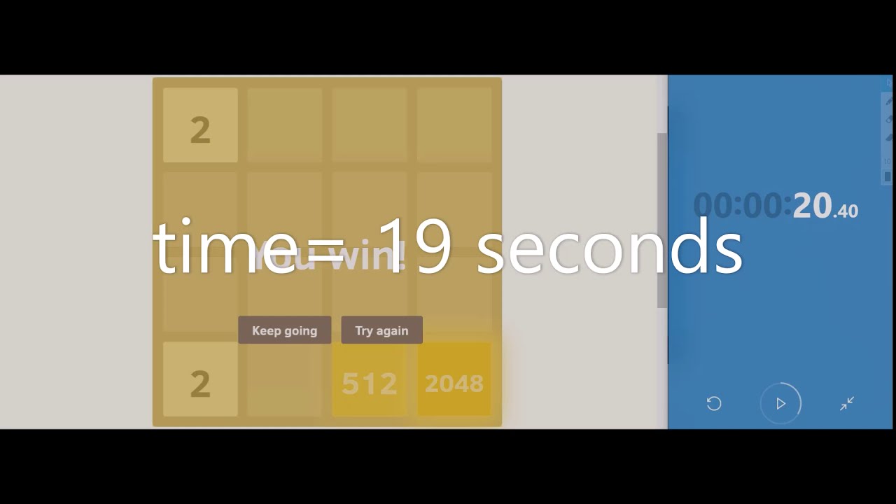 i got the 2048 speed run world record on easy mode