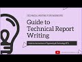 Guide to technical report writing for engineers