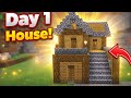 Minecraft Day 1 House 😱 Easy Starter Build