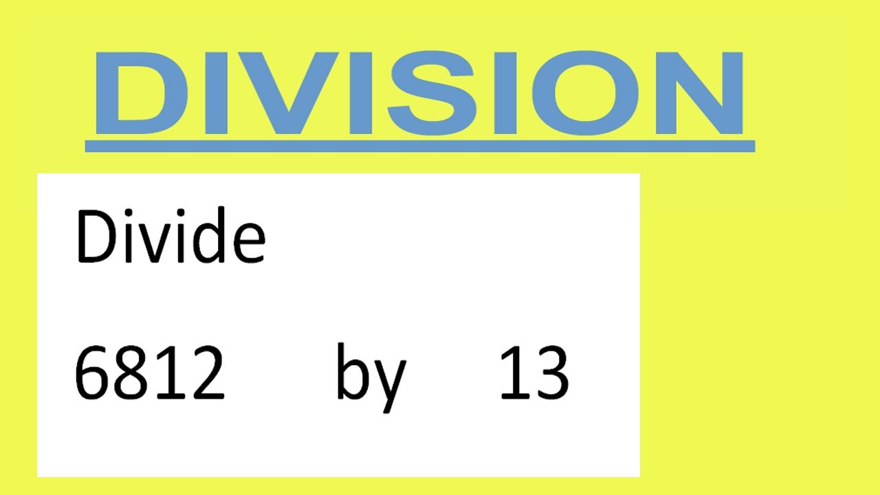 はくとん No.1273、1276、1279、1281、1283、1287 Divide 6812 by 13 - YouTube